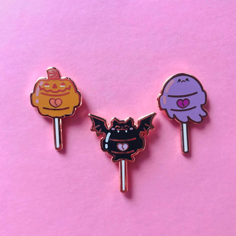 Spooky Halloween Lollipop Pin Set (Set of 3 Pins)