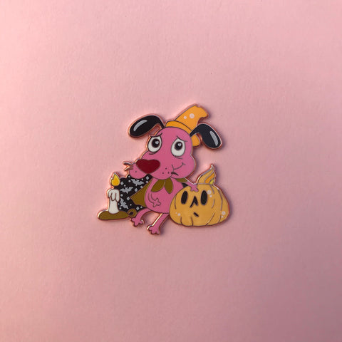 Courage the Cowardly Dog Pumpkin Pin