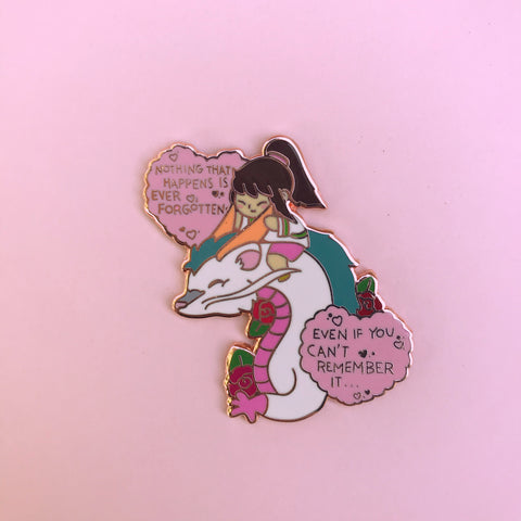 Girl with Dragon Enamel Pin