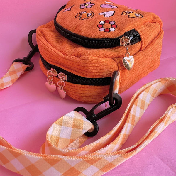 Orange Cat Corduroy Bag