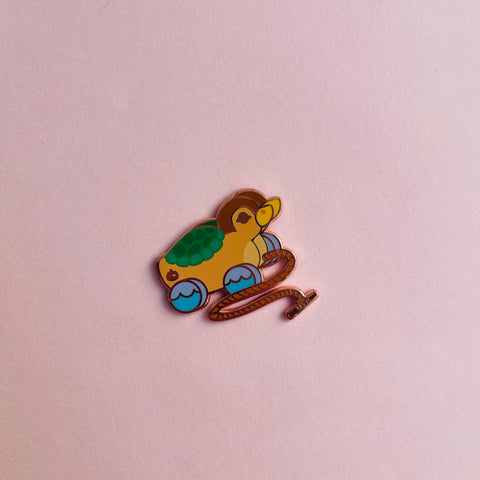 Vintage Turtle Duck Pull Toy Pin