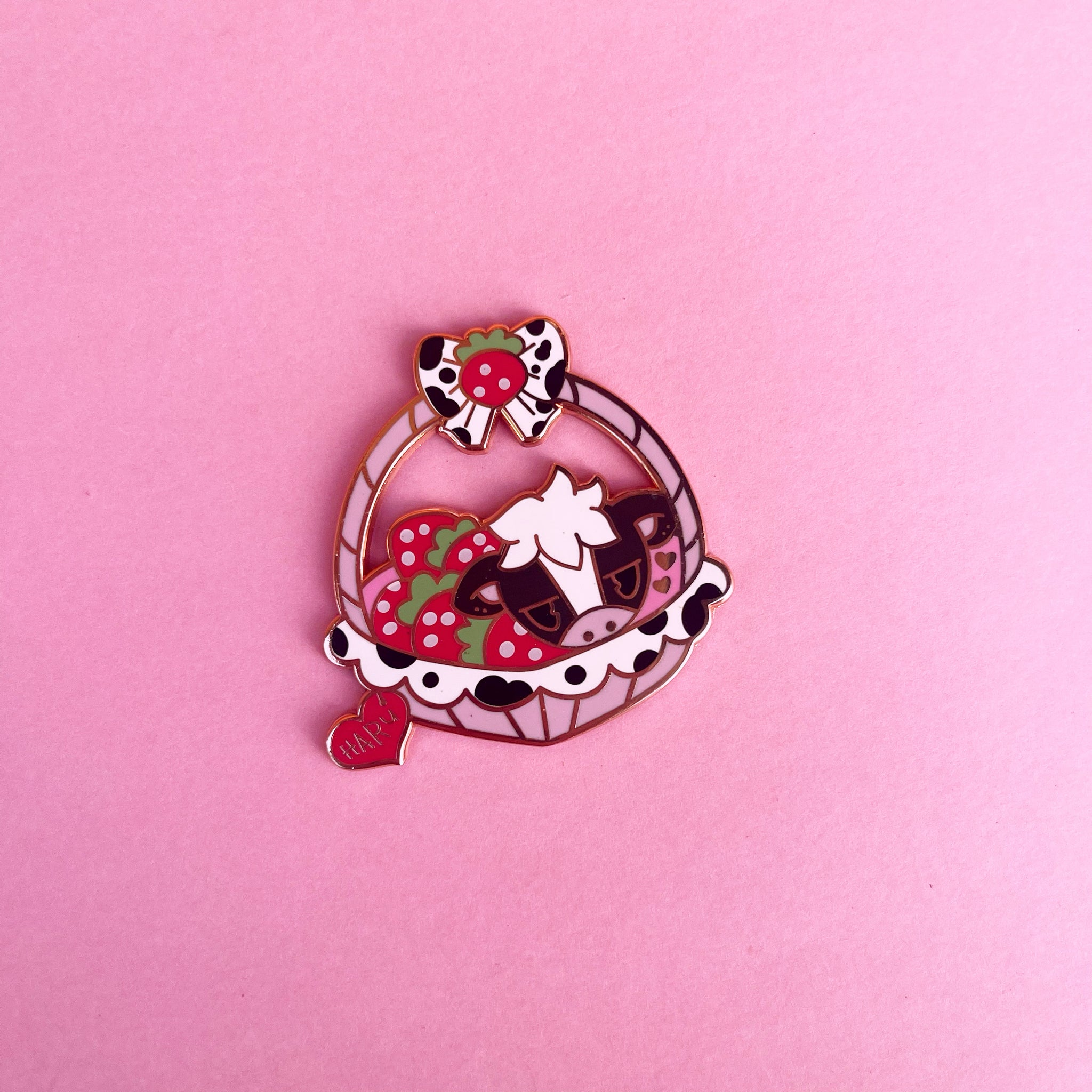 Strawberry Cow Pin