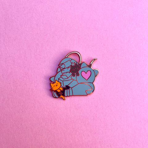 Alphonse with Two Cats Pin